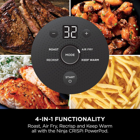 Ninja Crispy 4-in-1 Portable Glass Air Fryer | Stone | FN101UKST