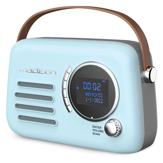Madison Retro FM/DAB Radio | Bluetooth | Blue | 143716
