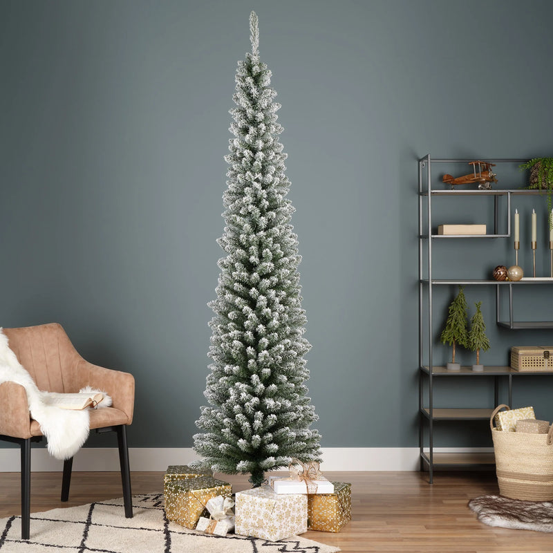 Завантажте зображення в засіб перегляду галереї, Snowy Pencil Pine Christmas Tree | 2.1m/7ft | 141462
