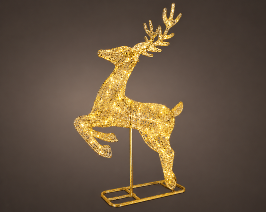 Lumineo Gold Twist Micro LED Reindeer on Stand | 286cm | 302189