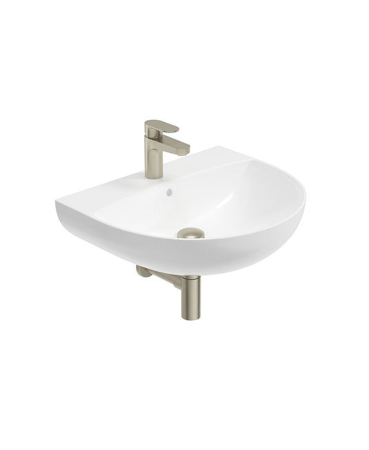 Sonas Horizon Round 55Cm 1 Tap Hole Wash Basin & Bottle Trap | Brushed Nickel | USW0455