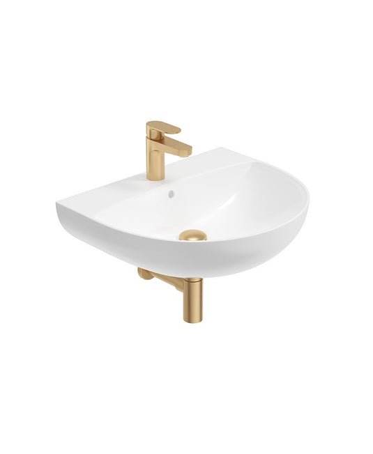 Sonas Horizon Round 55Cm 1 Tap Hole Wash Basin & Bottle Trap | Brushed Gold | USW0454