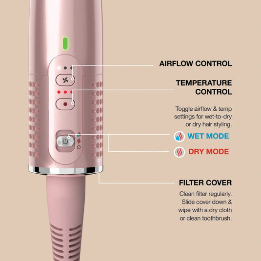 Shark Glossi 2-in-1 Hot Tool and Air Glosser | Lychee | HT302UKPK