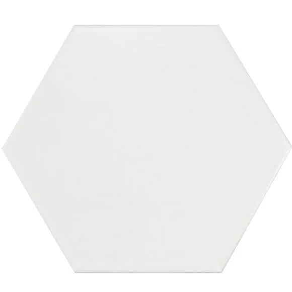 hexatile in blanco brillo, 17.5x20cm