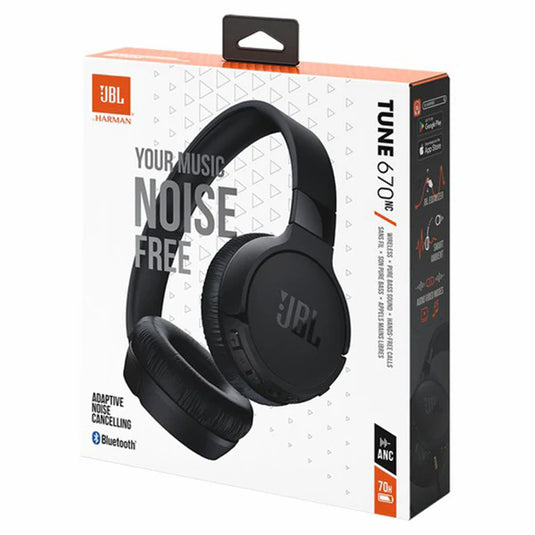 JBL Tune 670NC Adaptive Noise Cancelling On-Ear Wireless Headphones | Black | JBLT670NCBLK