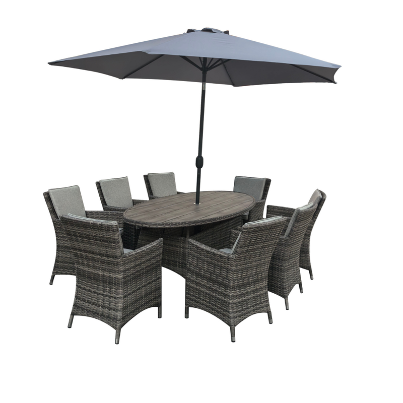 Załaduj obraz do przeglądarki galerii, Parma 8-Seater Oval Dining Set | 301660
