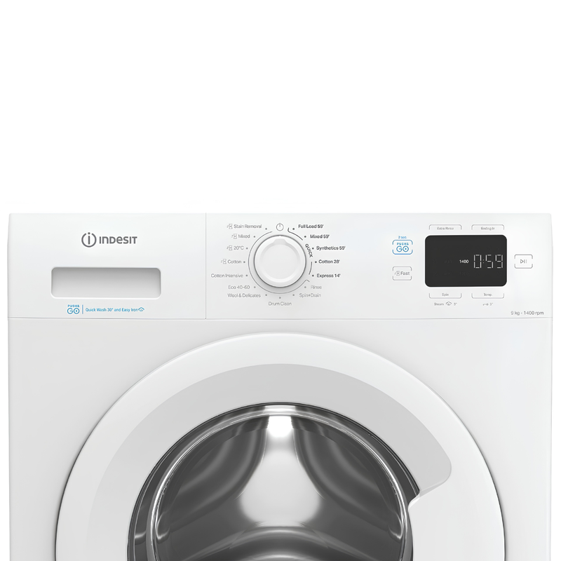 Завантажте зображення в засіб перегляду галереї, Indesit Washing Machine 9Kg | 1400 Rpm | White | IP 946 PUSH&amp;GO UK
