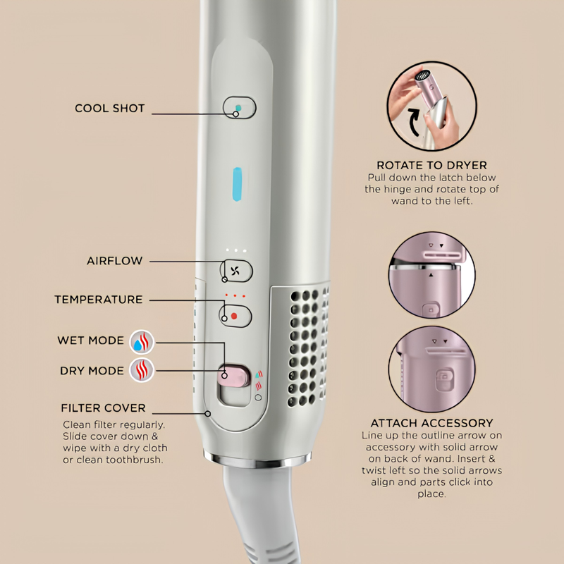 Load image into Gallery viewer, Shark Glam Ceramic &amp; Air Styling and Drying System with FrizzFighter | Pink | HD6051SUKPK

