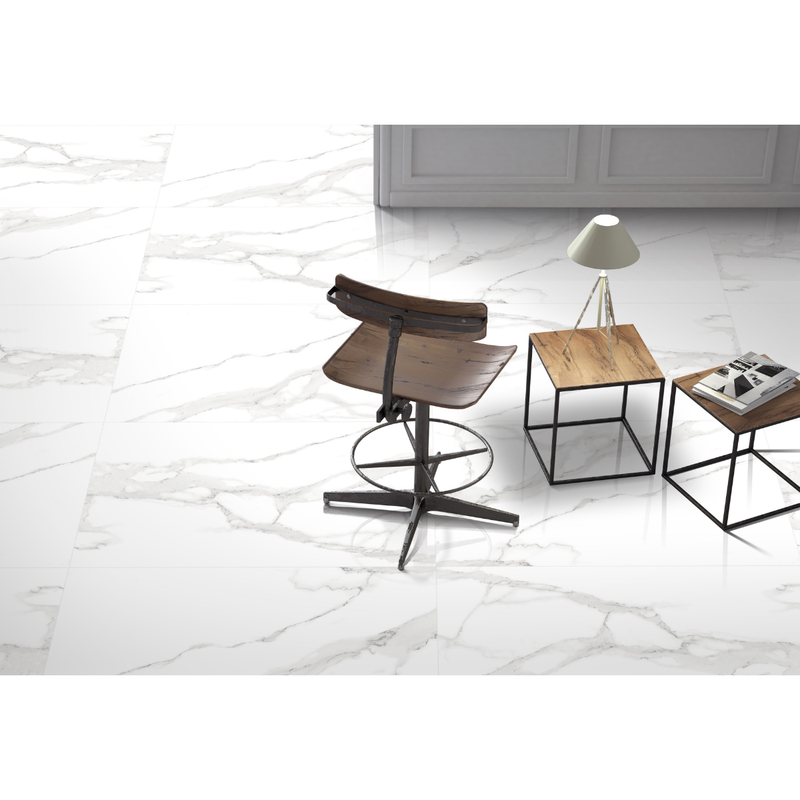 Load image into Gallery viewer, Halo Milo Statuario Polished Tile | 60x120cm | 1.44m2 | HMG005
