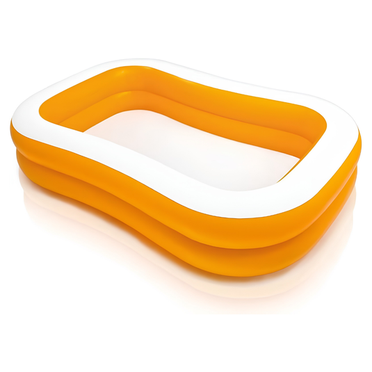 Intex 90"x58"x18" Orange Inflatable 2 Ring Family Pool | 14857181