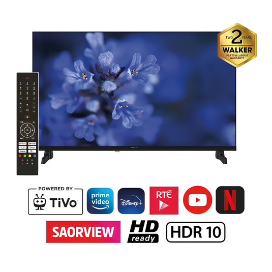 WALKER 40" Full HD Ready Smart TIVO 1080P Satellite Tuner Dolby Audio with Google Assist & Alexa | WPS2K40261