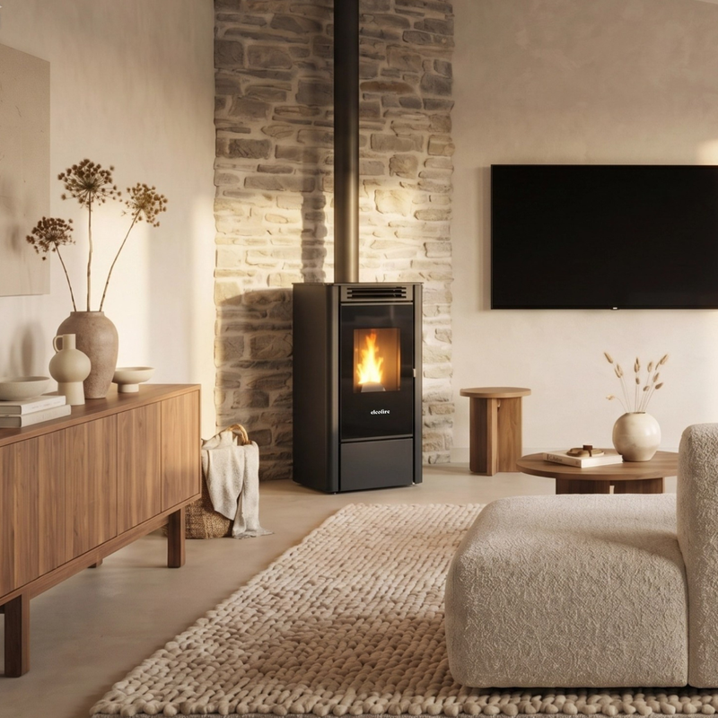 Завантажте зображення в засіб перегляду галереї, Elcofire Kiva Freestanding Pellet Stove | 9 Kw | EFKIP
