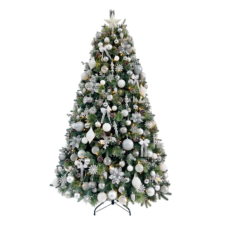 Załaduj obraz do przeglądarki galerii, Portland Fir 7ft Pre-Lit Luxury Decorated Tree Cotswold Frost | EB201(2)PLCCP
