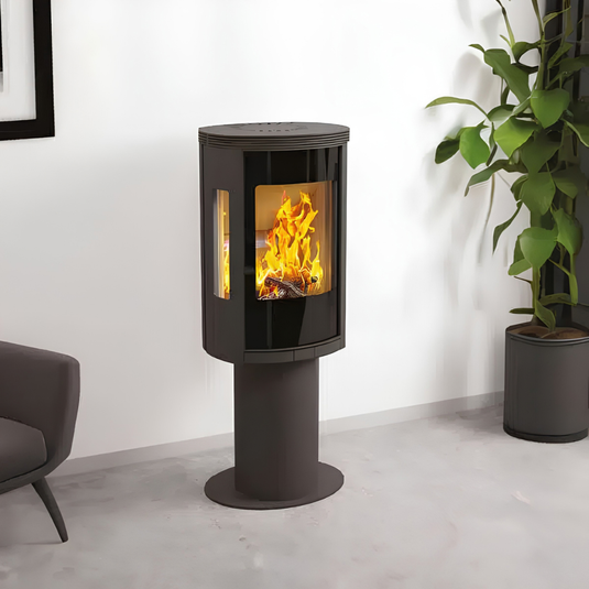 Henley Elipse G5 7.3KW Pedestal Eco Wood Burning Stove | Matt Black | ST461
