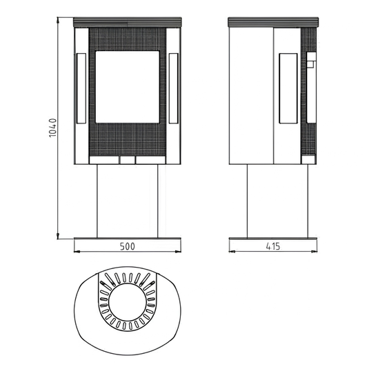 Henley Elipse G5 7.3KW Pedestal Eco Wood Burning Stove | Matt Black | ST461
