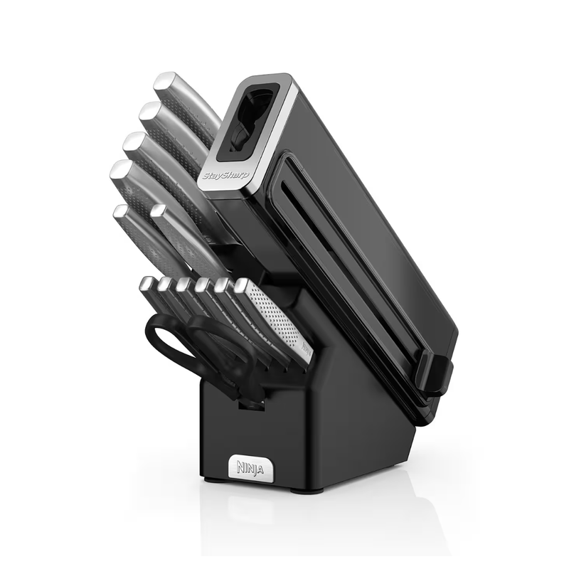 Завантажте зображення в засіб перегляду галереї, Ninja StaySharp 14-Piece Stainless Knife Set, Wood Block &amp; Built-In Sharpener | K62014EUUK
