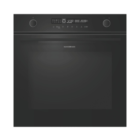 NordMende Built In 72L Multifunction Oven Easy Clean Enamel Black Glass | SOC527BL