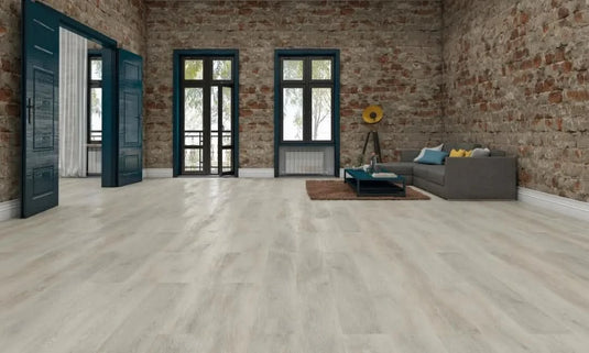cisco oak laminate flooring on display in a living room
