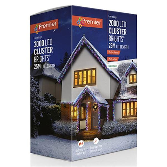 2000 M-A LED Clear Cable Cluster with Timer Multi Colour | LV162177MC