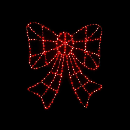 68 x 77cm Twinkling Flexibrights 3D Bow with 396 Red LEDs | LV254093