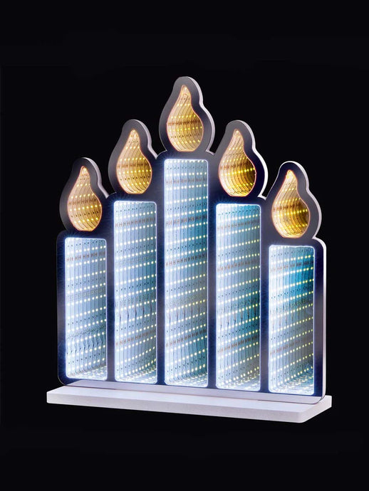 40cm Standing Candlebridge with Flickering Flame Infinity Mirror | LV254143