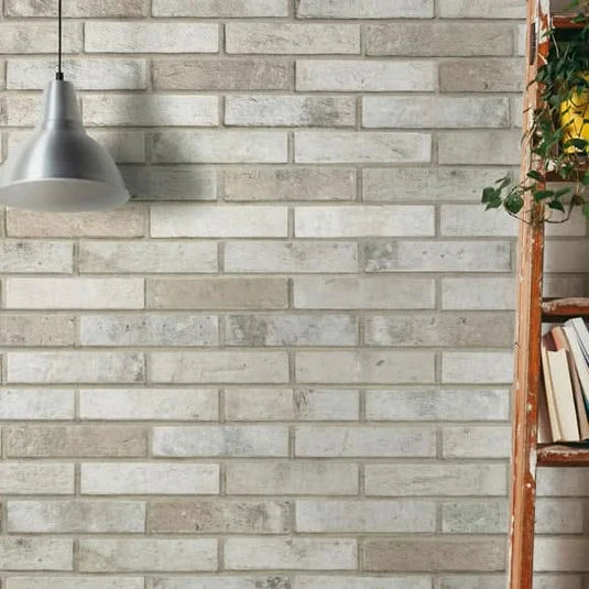 london fog brick, 6x25cm on the wall