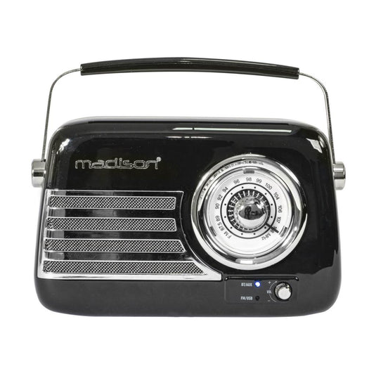 Madison Retro Long Battery Radio | 30W | Black | 140715