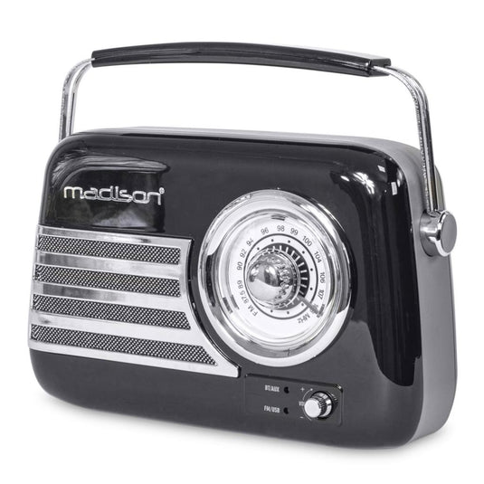 Madison Retro Long Battery Radio | 30W | Black | 140715