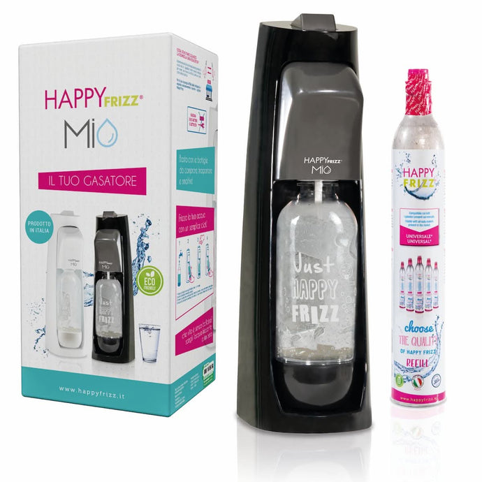 Happy Frizz, MIO Sparkling Water Maker, Black (+Gas & 1 Bottle) | MIO01