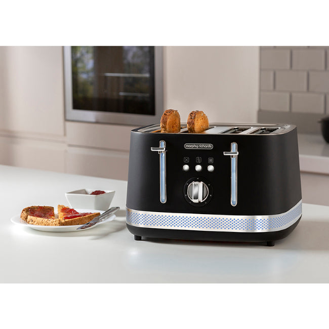 Load image into Gallery viewer, Morphy Richards Illumination 4 Slice Toaster | Matt Black | 248020
