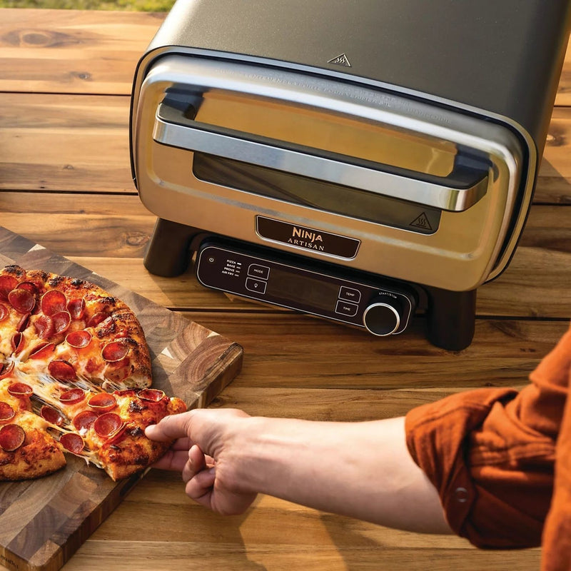 Завантажте зображення в засіб перегляду галереї, Ninja Artisan Electric Outdoor Pizza Oven &amp; Air Fryer | Grey | MO201UK
