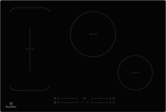 Powerpoint Induction Hob | 77cm 4-Zone | Slider Touch Control | P1577MDINTC