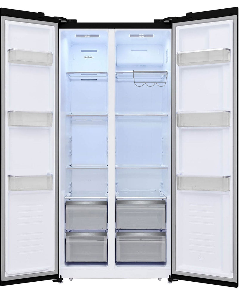 Load image into Gallery viewer, PowerPoint American Fridge Freezer 836mm X 1780mm | BLACK GLASS | P98317SKBLG-E
