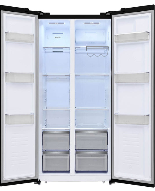 PowerPoint American Fridge Freezer 836mm X 1780mm | BLACK GLASS | P98317SKBLG-E