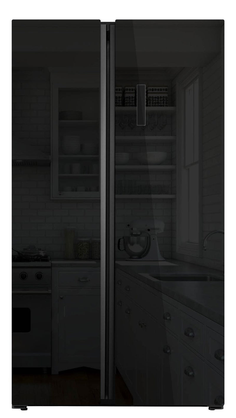 Load image into Gallery viewer, PowerPoint American Fridge Freezer 836mm X 1780mm | BLACK GLASS | P98317SKBLG-E
