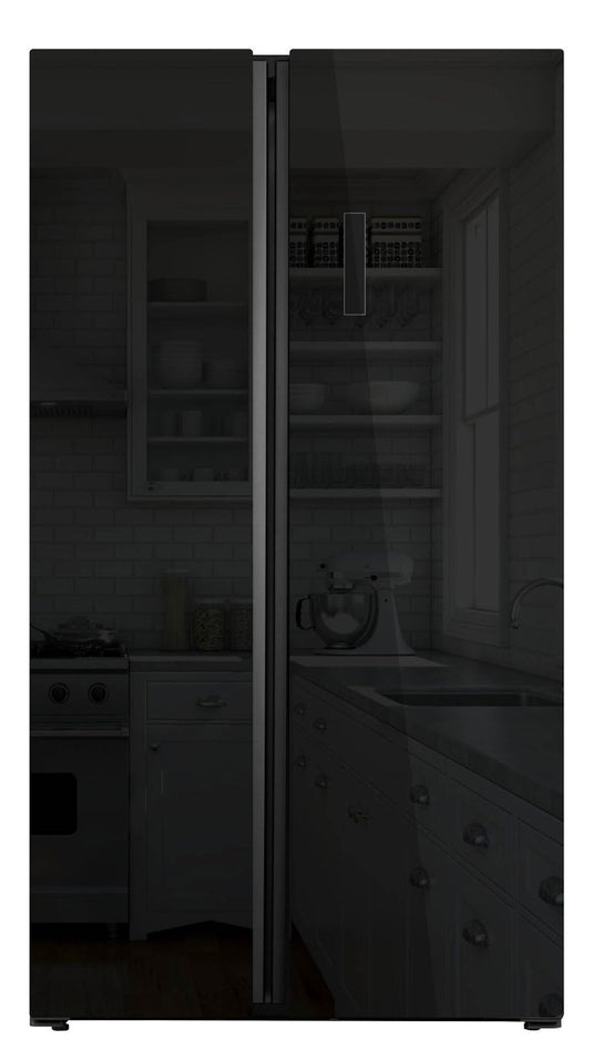 PowerPoint American Fridge Freezer 836mm X 1780mm | BLACK GLASS | P98317SKBLG-E