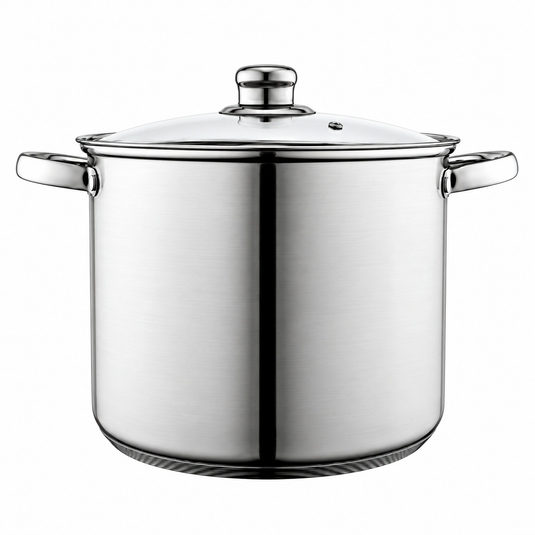 Altom 'Fabio" High Stainless Steel Pot 24Cm 8,5L With Glass Lid (Ad) | 204002670