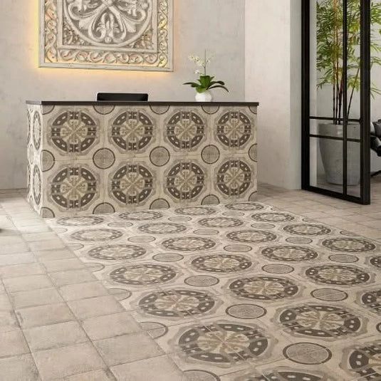 norland portland tile 20x20cm on display