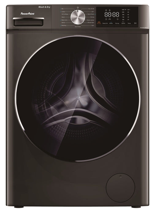 Powerpoint Washer Dryer | 10KG/6KG | 1400 Spin | Lava Grey | P3210614MLG