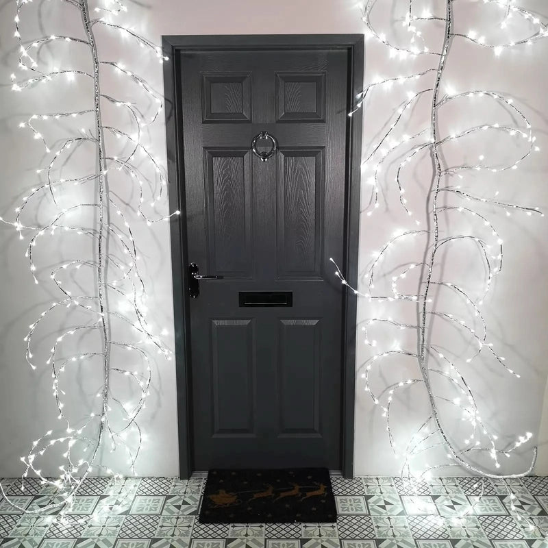 Load image into Gallery viewer, Premier  3m Silver Lit Branch Garland 288 White Leds LV183203S
