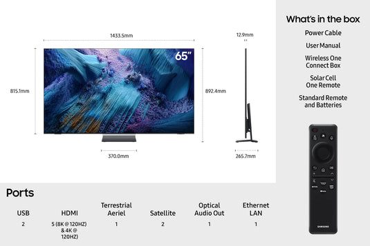 Samsung QN990F 65" 8K Neo QLED Smart TV | QE65QN990FTXXU