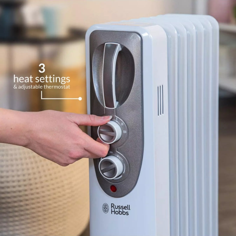 Завантажте зображення в засіб перегляду галереї, Russell Hobbs 7 Fin Oil Filled Radiator | 1.5KW | White | RHOFR5001
