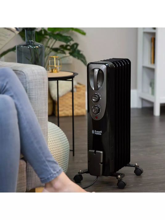Russell Hobbs 7 Fin Oil Filled Radiator | 1.5KW | Black | RHOFR5001B