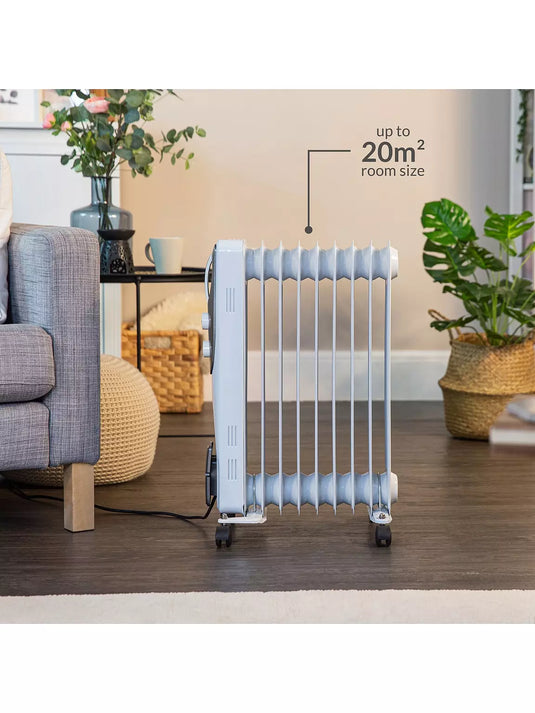 Russell Hobbs 9 Fin Oil Filled Radiator | White | RHOFR5002