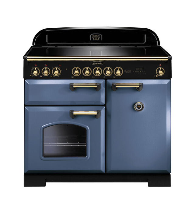 Rangemaster Classic Deluxe 100 | Induction | Blue | Brass Trim | CDL100EISB/B