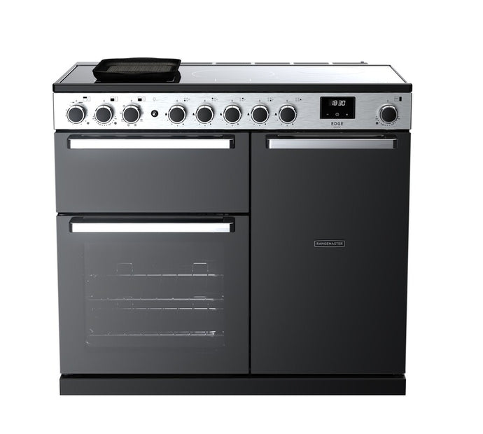 Rangemaster Edge Deluxe 100 | Induction | Black Glass | Chrome Trim | EDDL100EIGBLK/CM1