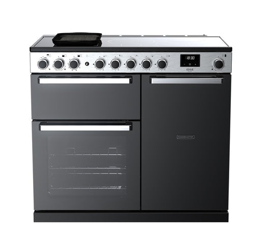 Rangemaster Edge Deluxe 100 | Induction | Black Glass | Chrome Trim | EDDL100EIGBLK/CM1