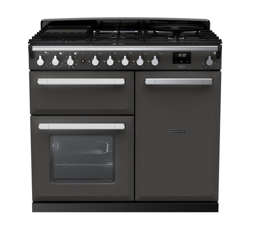 Rangemaster Estel Deluxe 100 | Dual Fuel | Slate | Chrome Trim | ESDL100DFPSLT/CM1