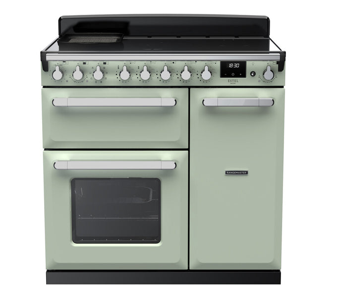 Rangemaster Estel Deluxe 90 | Induction | Mint | Chrome Trim | ESDL90EIPMNT/CM1