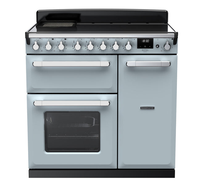 Rangemaster Estel Deluxe 90 | Induction | Misty Blue  | Chrome Trim | ESDL90EIPMSB/CM1